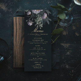 Menu Florais Vintage, Casamento de Peony Romântico Escu