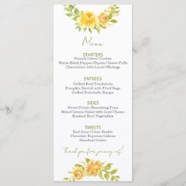 Menu Floral Amarelo Deslumbrante