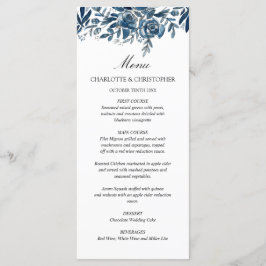 Menu floral azul Indigo