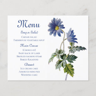 Menu Floral Azul Margaridas Flores Margarida
