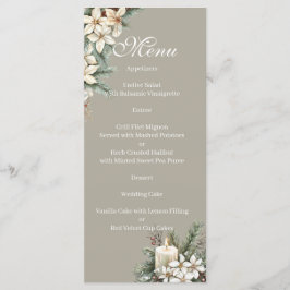 Menu floral Beige do inverno