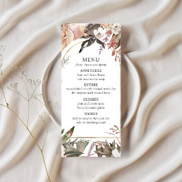 Menu Floral Boho Elegante do Jardim Encantado