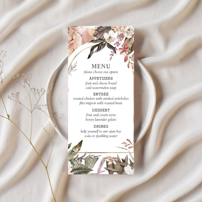 Menu Floral Boho Elegante do Jardim Encantado (Criador carregado)