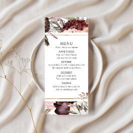 Menu Floral Boho Elegante do Jardim Encantado