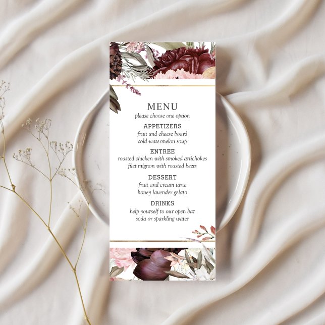Menu Floral Boho Elegante do Jardim Encantado (Criador carregado)