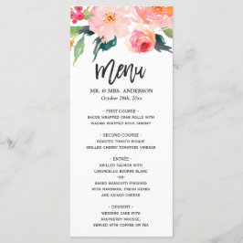 Menu Floral Botânico Modern Watercolor