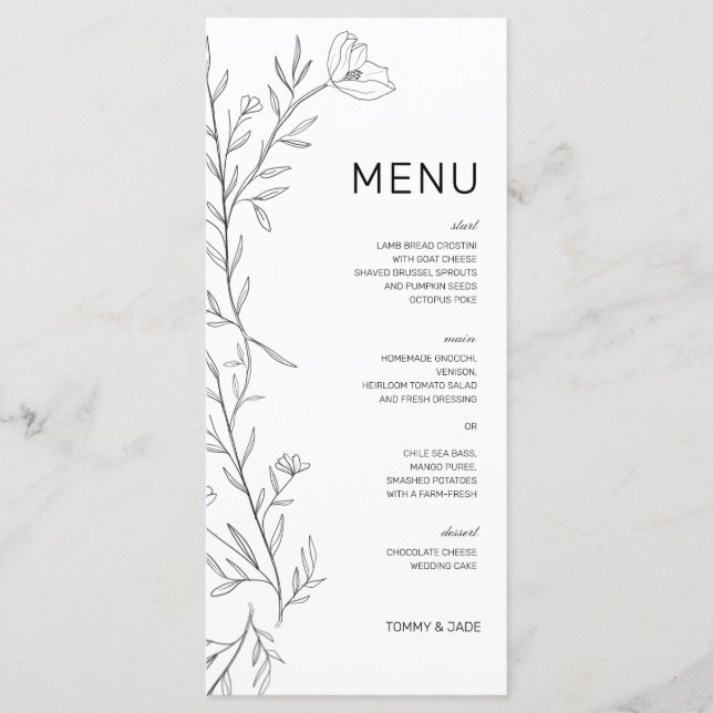 Menu Floral Daniella (Frente)