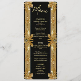 Menu Floral de Casamento Dourado do Ornamentado Pr