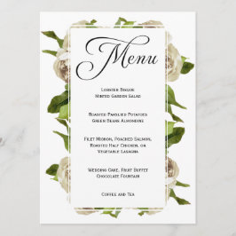 Menu Floral de Casamento Floral do Buquê Rosa Bran