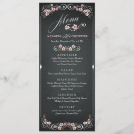 Menu Floral de Casamento Vintage Bold