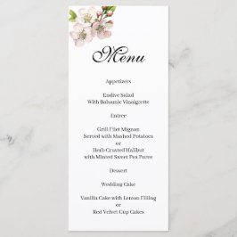 Menu floral de flor de cerejeira