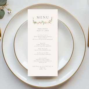 Menu Floral de Jardim de Flores Silvestres Elegant