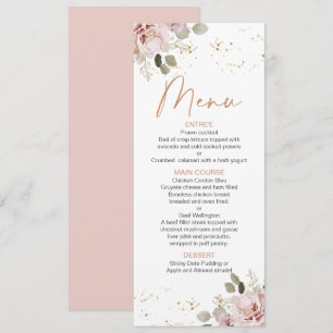 Menu Floral do Modern Boho Blush