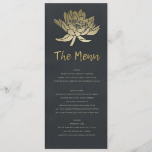 MENU FLORAL DOURADO PÁLIDO GLAMOROSO DE LOTUS DO