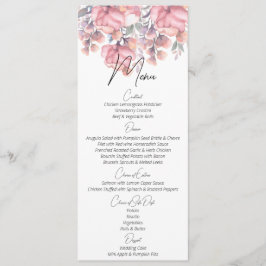Menu Floral, Dusty rosa Wedding
