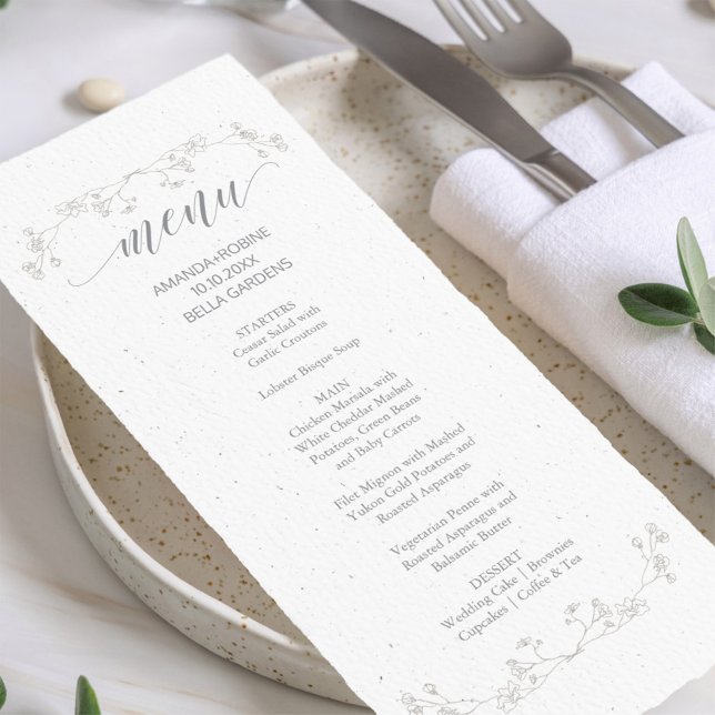Menu Floral Elegante Simples (Criador carregado)