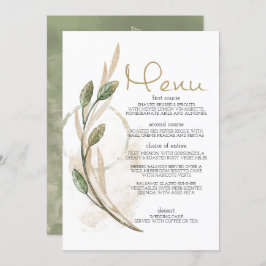 Menu Floral Floral Dourado Sage Green
