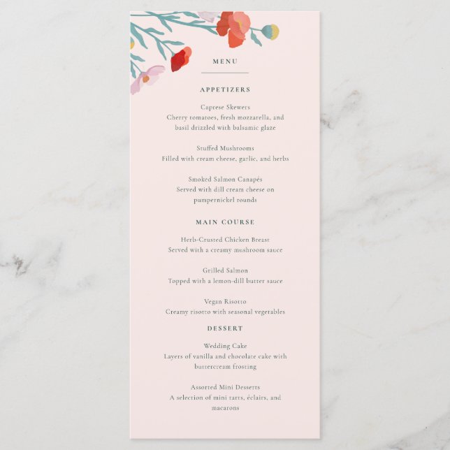 Menu Floral Harmony Flat (Frente)