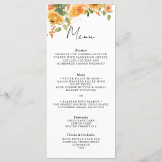 Menu Floral Laranja