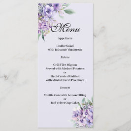 Menu floral Lavanda Quenceanera