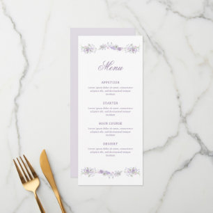 Menu Floral Lilac Lavanda Classic