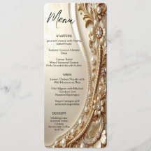 Menu Floral Ornamentado a Ouro