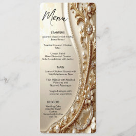 Menu Floral Ornamentado a Ouro