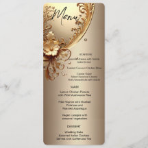 Menu Floral Ornamentado Dourado