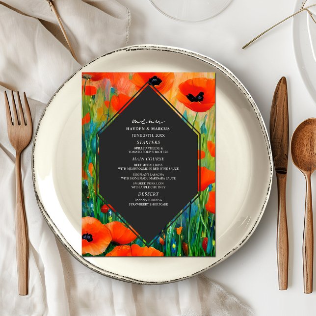 Menu Floral Poppy Wedding (Criador carregado)