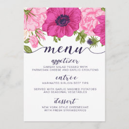 Menu floral //que Wedding, chá de panela, chá de