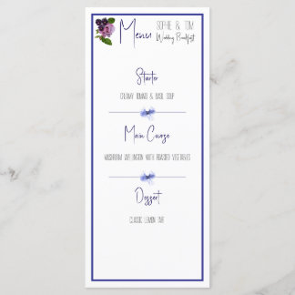 Menu Floral rosa e roxa
