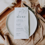 Menu Floral Sage Green Boho<br><div class="desc">Os convites para casamentos são caracterizados por estilo 'boho', trabalho de arte floral e cores naturais de sábio, com uma mistura de diferentes estilos de fonte, muitas vezes em diferentes tamanhos, para criar um aspecto único e eclético que faz da estética natural desses convites. Impresso em estoques de cartolina de...</div>
