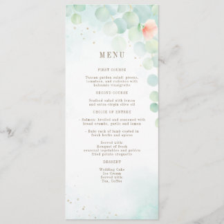 Menu Floral Sage Greenery Eucalyptus Monograma Casament