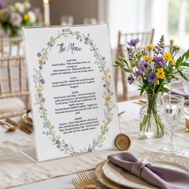 Menu Floral Simples Moderno, Boho