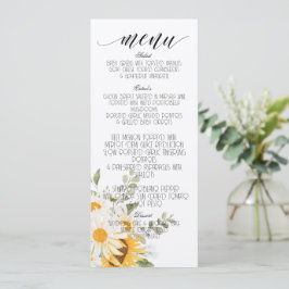 Menu Floral Sunflower & Daisy