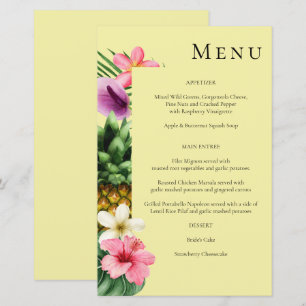 Menu Floral Tropical Havaiana - Amarelo MED