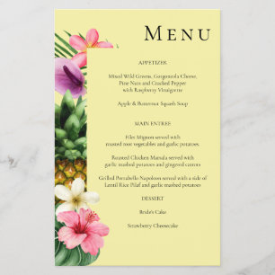 Menu Floral Tropical Havaiana - Amarelo MED F