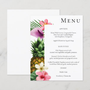 Menu Floral Tropical Havaiana - Branco