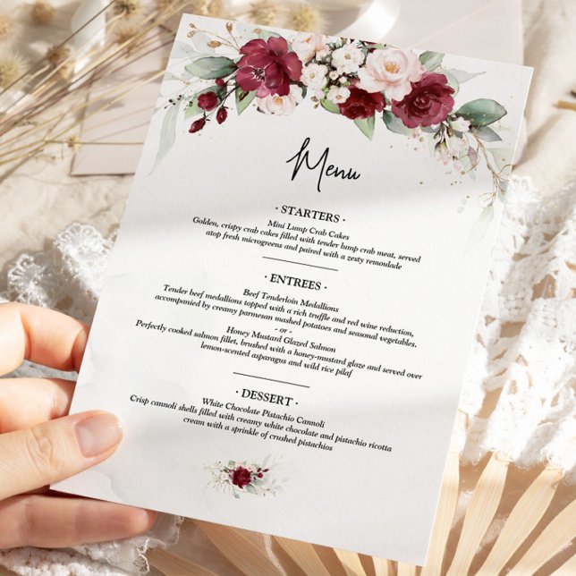 Menu Floral Vermelho 4x9 (Criador carregado)