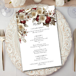 Menu Flores Brancas De Dogwood, Casamento Elegante De r