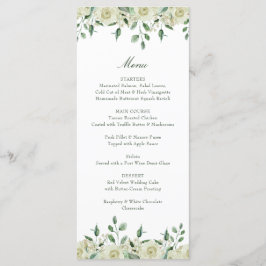 Menu Flores Brancas Elegantes Vegetação Batismo