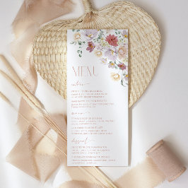 Menu Flores Coloridas, Flores Selvagens, Boho, Chá de p