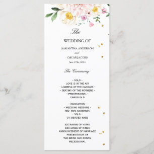 Menu Flores de Aquarela de Bela Colorida Moderna