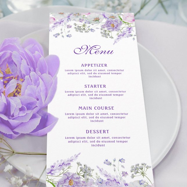 Menu Flores de Lilás Clássico (Criador carregado)