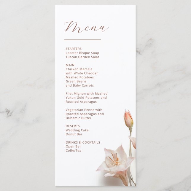 Menu Flores de Magnólia 3D (Frente)