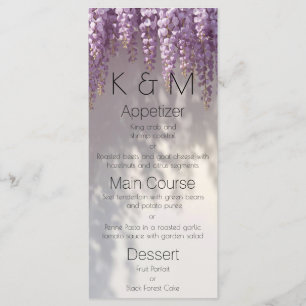 Menu Flores de Wisteria Jantar Floral Elegante