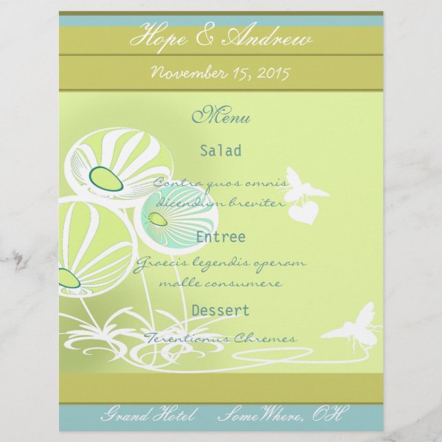 Menu Flores e Abelhas (Frente)