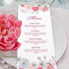 Menu Flores em Aquarela Clássico
