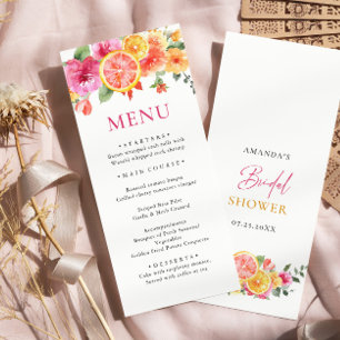 Menu Flores Festivas Brilhantes Chá de panela de Citros