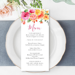 Menu Flores Festivas Brilhantes Chá de panela de Citros